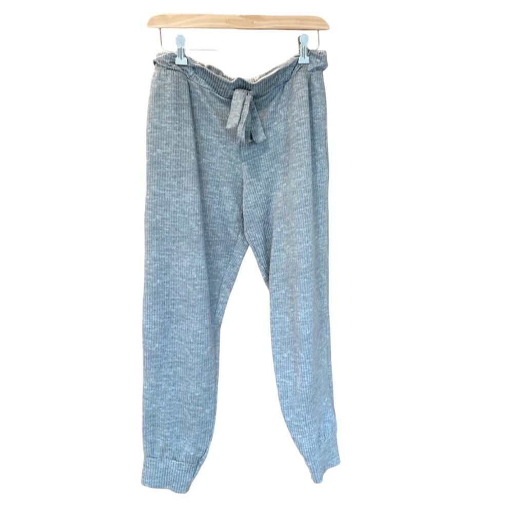 Jockey Women's Lightweight Lounge Pants Ribbed Drawstring Waist Gray Med